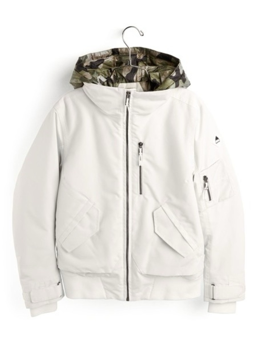 Burton Snowboard Ski Saxton Bomber Down Jacket White / Off-White Size M